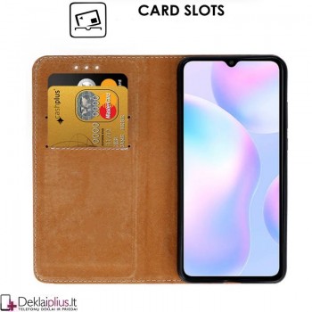 Grynos odos Telone dėklas - juodas (Xiaomi Redmi 9A)